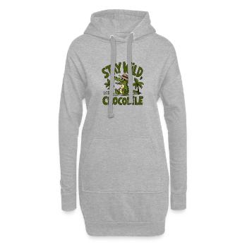 Ambiance crocodile sauvage - Sweat-shirt à capuche long Femme - gris chiné - Devant