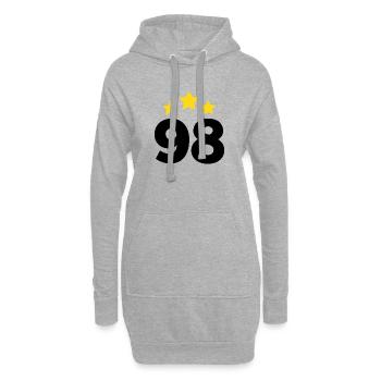 98 Jahre Stern - Geschenk zum 98. Jubiläum - Hoodie-Kleid - Grau meliert - Vorne