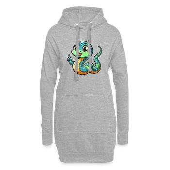 Schlange - Hoodie-Kleid - Grau meliert - Vorne