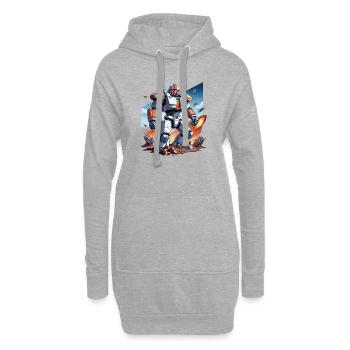 8-Bit Warrior - Hoodie-Kleid - Grau meliert - Vorne