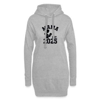 Mama est. 2025 / Frischgebackene Mama / Schwanger - Hoodie-Kleid - Grau meliert - Vorne
