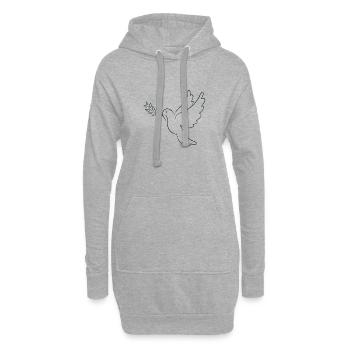 Friedenstaube – Symbol der Hoffnung und Harmonie - Hoodie-Kleid - Grau meliert - Vorne