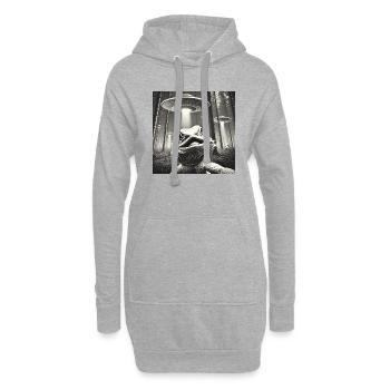Lustiges Bartagame Selfie UFOs Alien - Hoodie-Kleid - Grau meliert - Vorne