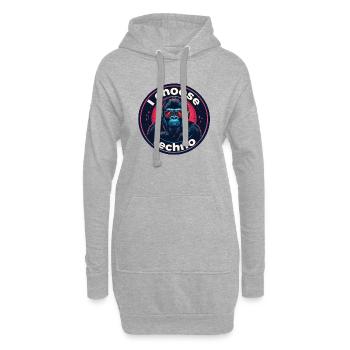 Gorilla i choose techno - Hoodie-Kleid - Grau meliert - Vorne