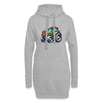 traktor - Hoodie-Kleid - Grau meliert - Vorne