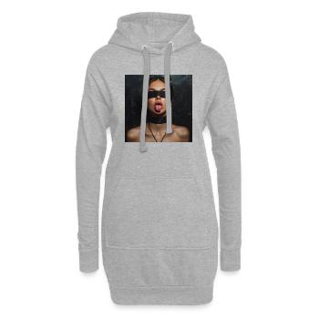 Zunge zeigen - Hoodie-Kleid - Grau meliert - Vorne