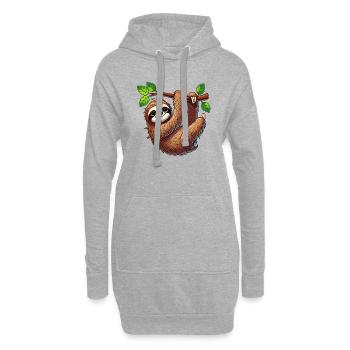 Paresse - Sweat-shirt à capuche long Femme - gris chiné - Devant
