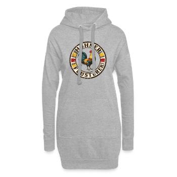 Hühnerflüsterer - chuchoteur de poulet 090437 - Sweat-shirt à capuche long Femme - gris chiné - Devant