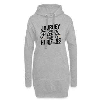 Reise mit Freunden adevnture Reisezitatentext - Hoodie-Kleid - Grau meliert - Vorne