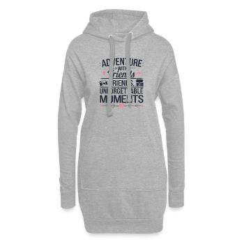 Abenteuer mit Freunden Reise Zitat Text Kunst - Hoodie-Kleid - Grau meliert - Vorne