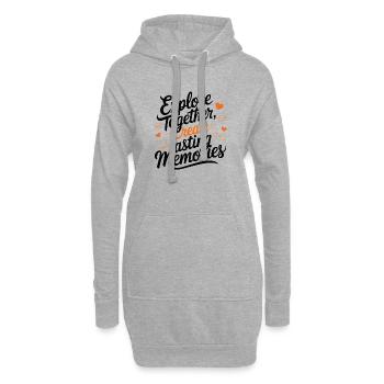 Explore Together adevnture travel quote text art - Hoodie-Kleid - Grau meliert - Vorne