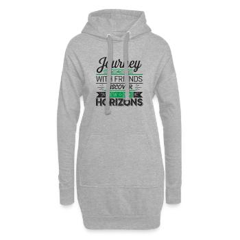 Reise mit Freunden adevnture Reisezitatentext - Hoodie-Kleid - Grau meliert - Vorne