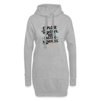Explorez ensemble adevnture citation de voyage art texte - Sweat-shirt à capuche long Femme - gris chiné - Devant