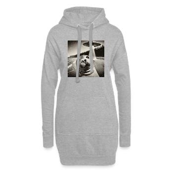 Lusitge Robbe UFOs Alien Selfie - Hoodie-Kleid - Grau meliert - Vorne