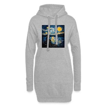 Pêcheur Van Gogh - Sweat-shirt à capuche long Femme - gris chiné - Devant