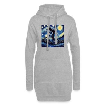 BMX Bike Bike van Gogh - Sweat-shirt à capuche long Femme - gris chiné - Devant