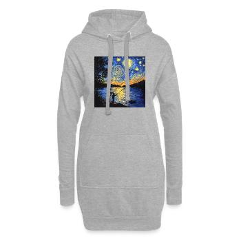 Pêcheur Van Gogh - Sweat-shirt à capuche long Femme - gris chiné - Devant