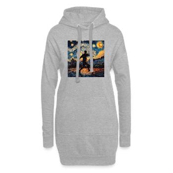 Footballeur Footballeur Van Gogh - Sweat-shirt à capuche long Femme - gris chiné - Devant