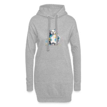 Souris - Sweat-shirt à capuche long Femme - gris chiné - Devant
