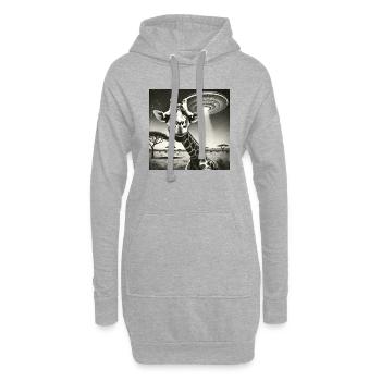 Lusitge Giraffe UFO Alien Selfie - Hoodie-Kleid - Grau meliert - Vorne