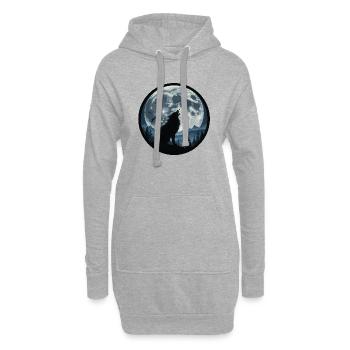 Loup hurlant 3458647 - Sweat-shirt à capuche long Femme - gris chiné - Devant