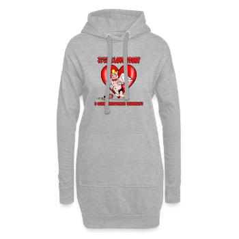 Lustige Amor-Liebesgeschichte Valentinstag-Paare - Hoodie-Kleid - Grau meliert - Vorne