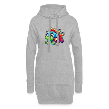 fish comic - Hoodie-Kleid - Grau meliert - Vorne