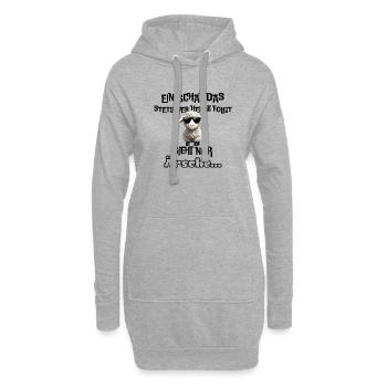 cooles Schaf mit Statement - Hoodie-Kleid - Grau meliert - Vorne