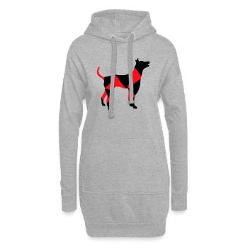 Big Dog Silhouette Cool Pattern - Hoodie Dress - heather grey - Front