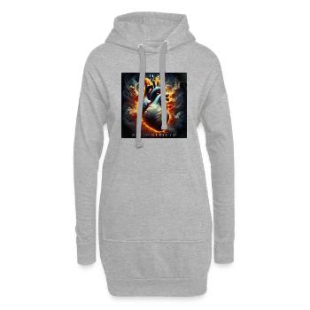Solange Feuer in meinem Herz ist - Hoodie-Kleid - Grau meliert - Vorne
