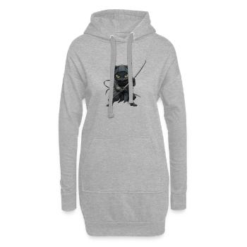 Chat Ninja, Chemise d’amoureux de chat, Sacs, Chemise, Débardeur - Sweat-shirt à capuche long Femme - gris chiné - Devant