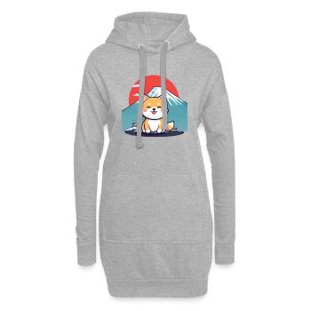Chien japonais, Chemise d’amoureux des chiens, Sacs, Débardeur, Stikers - Sweat-shirt à capuche long Femme - gris chiné - Devant