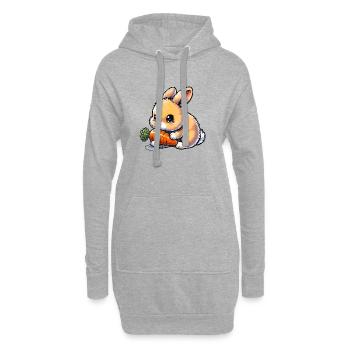 Lapin - Sweat-shirt à capuche long Femme - gris chiné - Devant
