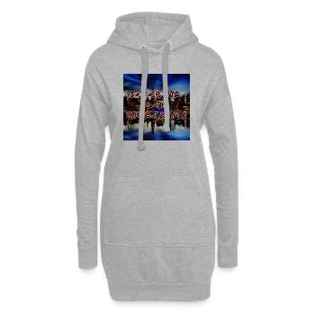 Feu de la ville hanséatique - Sweat-shirt à capuche long Femme - gris chiné - Devant