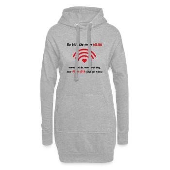 Herzschlag der Verbindung - Du bist wie mein WLAN - Hoodie-Kleid - Grau meliert - Vorne