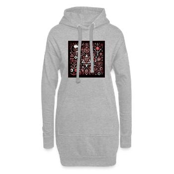 Dark Art - Hoodie-Kleid - Grau meliert - Vorne