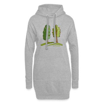 Baum - Hoodie-Kleid - Grau meliert - Vorne