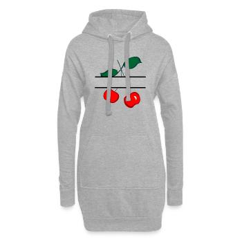Bannière cerise - Sweat-shirt à capuche long Femme - gris chiné - Devant