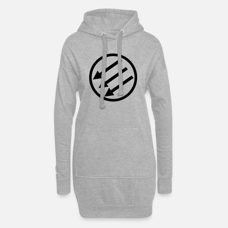 Drehen von Pfeile - Hoodie-Kleid - Grau meliert