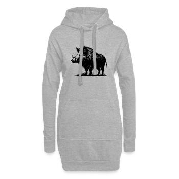 Das Wildschwein - Hoodie-Kleid - Grau meliert - Vorne