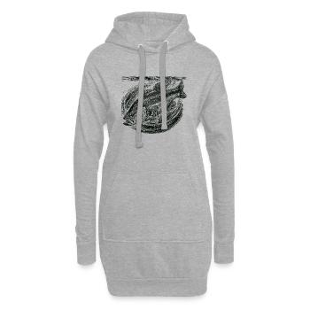 Bass Fishing - Hoodie-Kleid - Grau meliert - Vorne