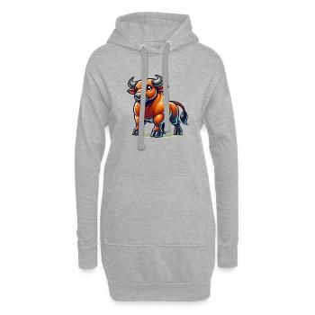 stier comic - Hoodie-Kleid - Grau meliert - Vorne