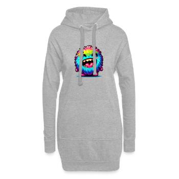 Petit monstre mignon - Sweat-shirt à capuche long Femme - gris chiné - Devant