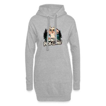 No Prob-llama - Sweat-shirt à capuche long Femme - gris chiné - Devant