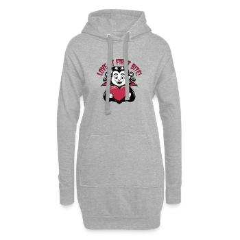 Liebe auf den ersten Bissen - Hoodie-Kleid - Grau meliert - Vorne