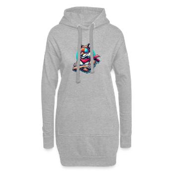 wolf skibrille - Hoodie-Kleid - Grau meliert - Vorne