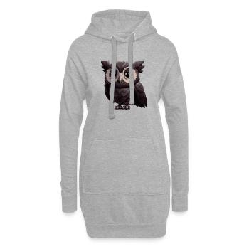 Eule Comic - Hoodie-Kleid - Grau meliert - Vorne