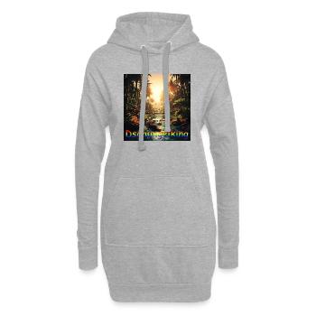 Dschungelking Dschungel Palmen & Krokodil - Hoodie-Kleid - Grau meliert - Vorne
