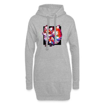 Douce petite renarde - Sweat-shirt à capuche long Femme - gris chiné - Devant