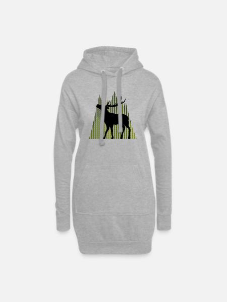 Hirsch - Hoodie-Kleid - Grau meliert